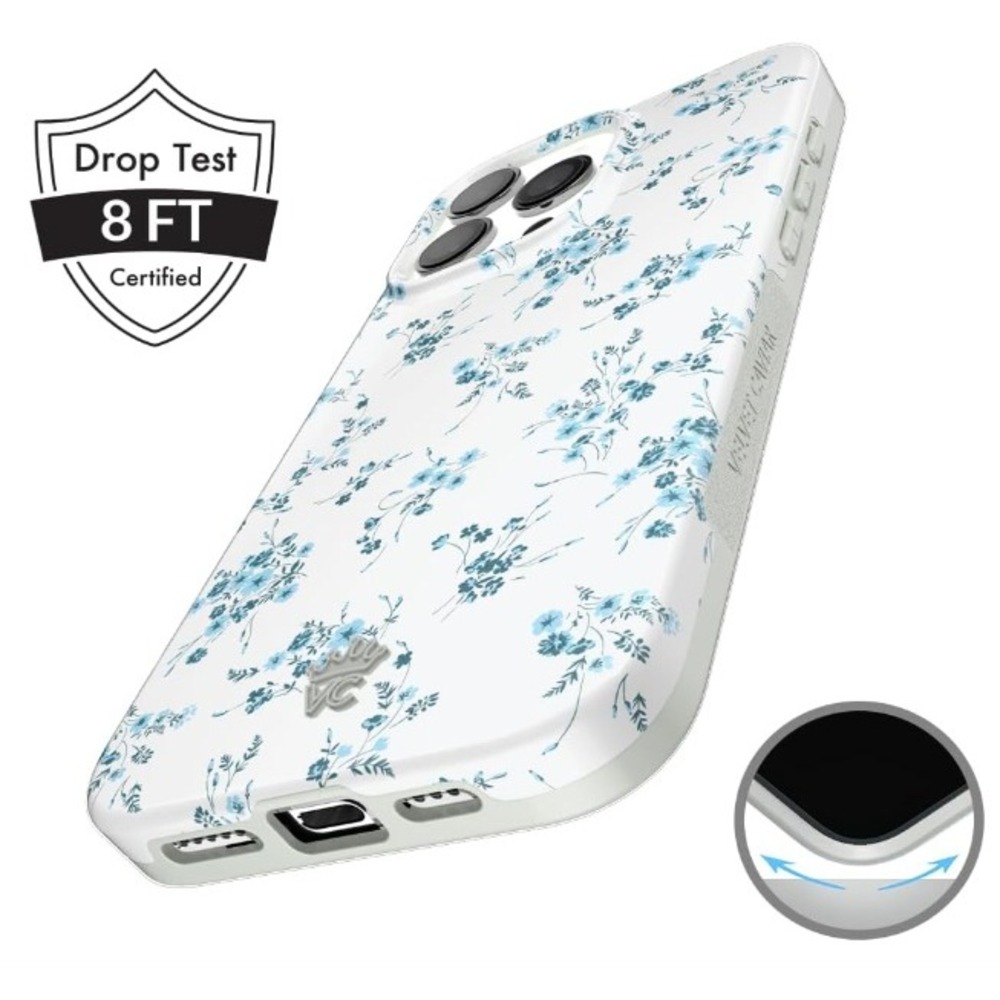 Velvet Caviar iPhone 16 Pro Case French Blue Floral Coquette MagSafe 10ft Drop